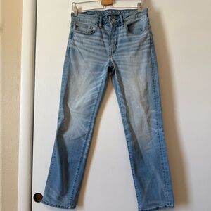 American Eagle Outfitters Men's Faded Blue Straight Jeans